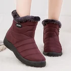 Женские теплые ботинки на танкетке, водонепроницаемые короткие ботинки с мехом, большие размеры, зимняя обувь, 2020