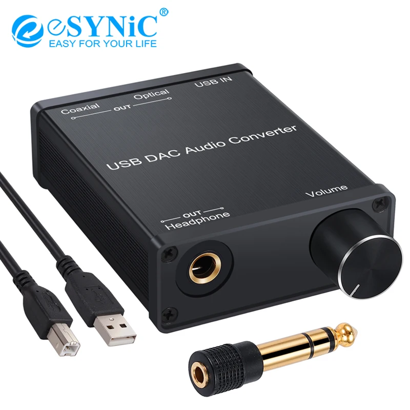 ESYNiC USB DAC аудио конвертер с усилителем для наушников цифро аналоговая звуковая