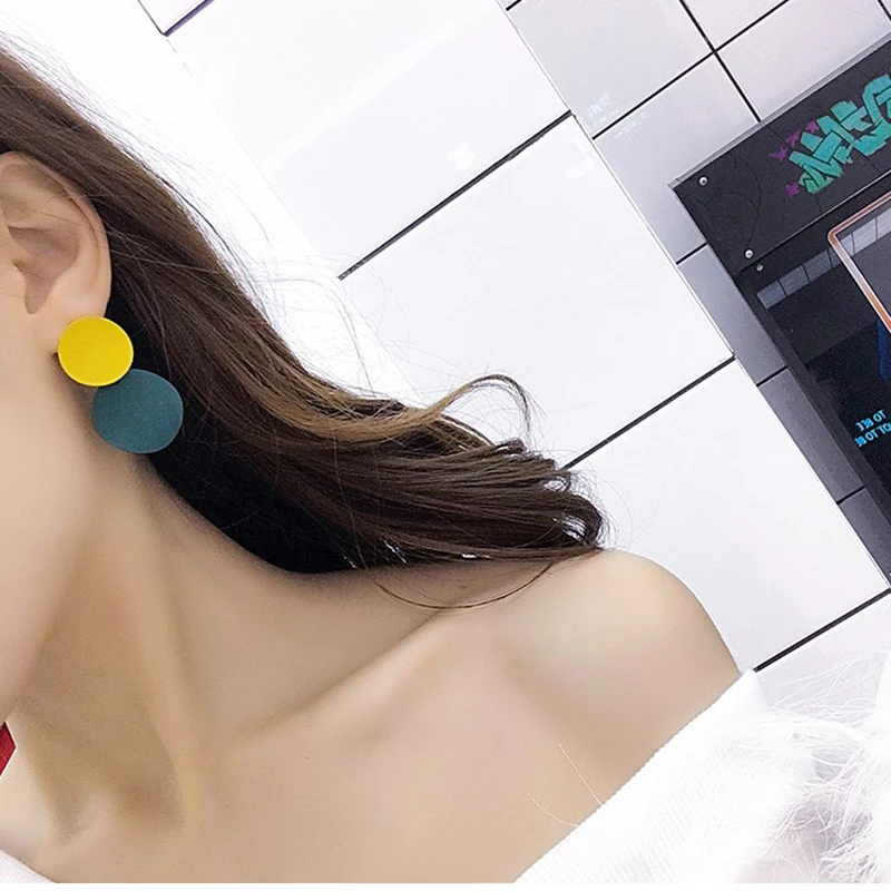 XZP 2019 винтажные Геометрические Квадратные круглые серьги-подвески для женщин 4