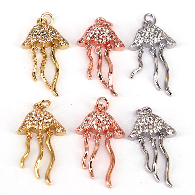 10 шт. Маленькая подвеска в форме Медузы из прозрачного циркона