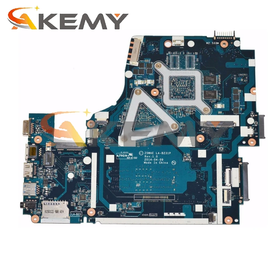 

AKEMY Z5WAE LA-B231P NBMS511005 NB.MS511.005 laptop motherboard For acer aspire E5-521 E5-521G DDR3 Main board works