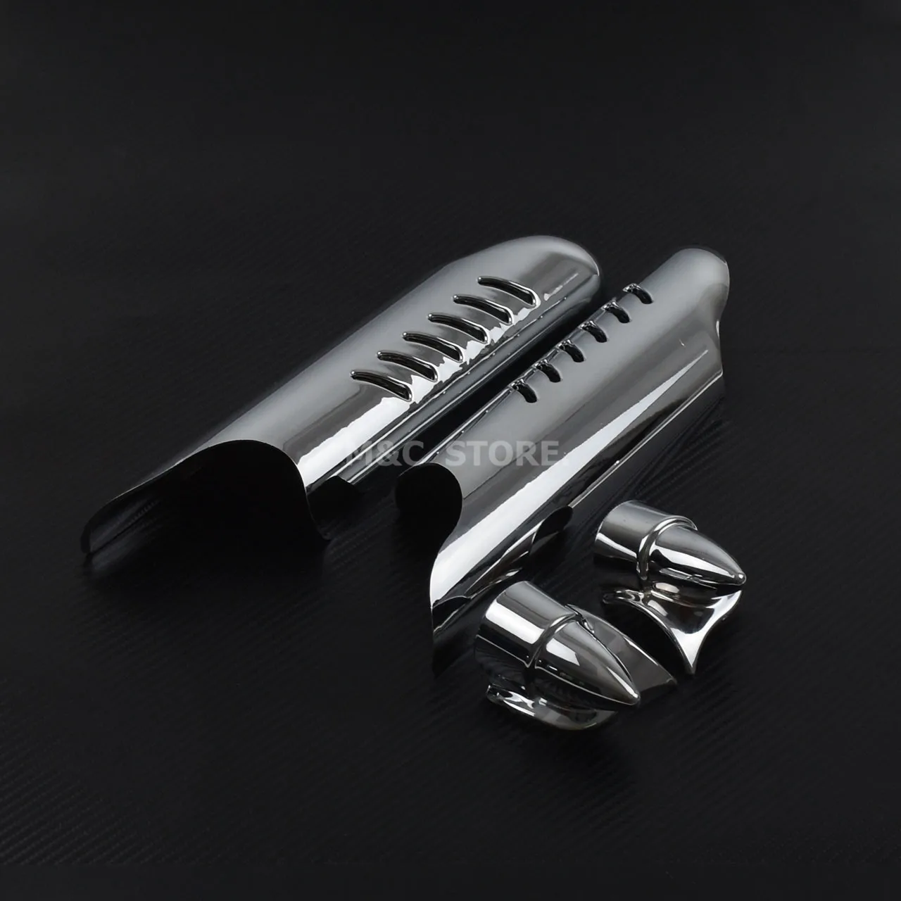 Защитные дефлекторы для ножек нижней вилки maction из АБС пластика черный хром Harley