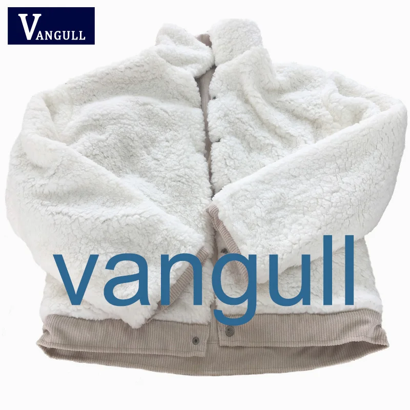 Vangull зимняя куртка из овечьей шерсти Женская Вельветовая Толстая куртка пальто Новая женская верхняя одежда повседневное пальто с меховой подкладкой теплая парка