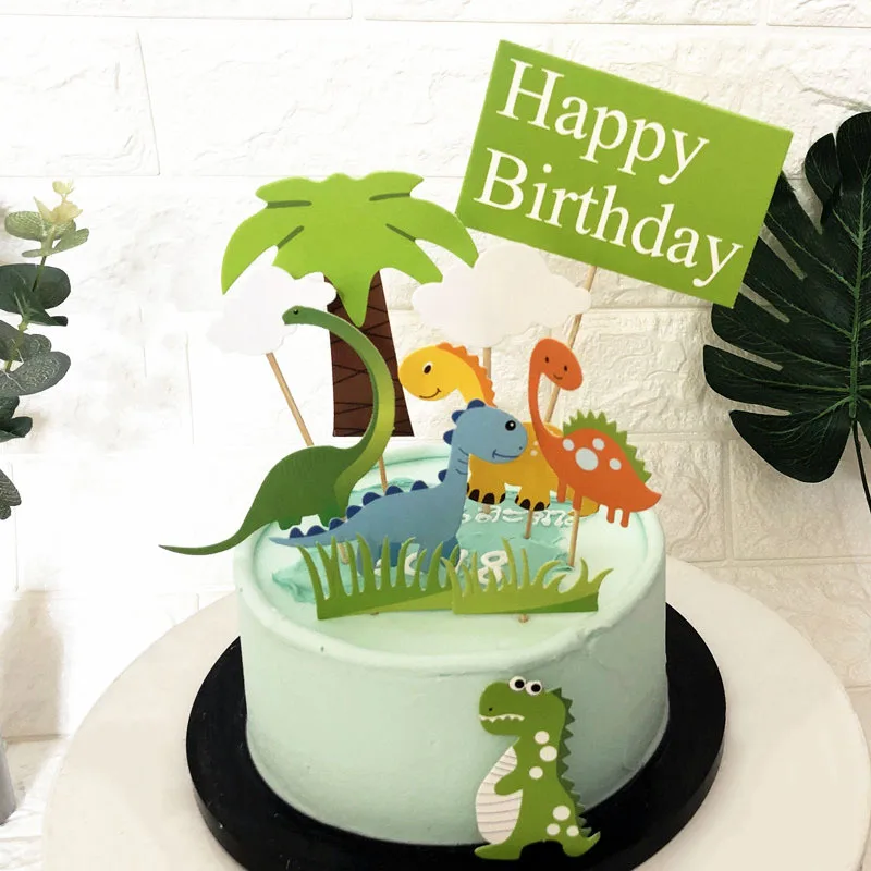 

Dinosaur Birthday Party Decorations Kids Favors Cake Flag Dinosaur Cake Topper Baby Shower Supplies Jurassic World Party Decor