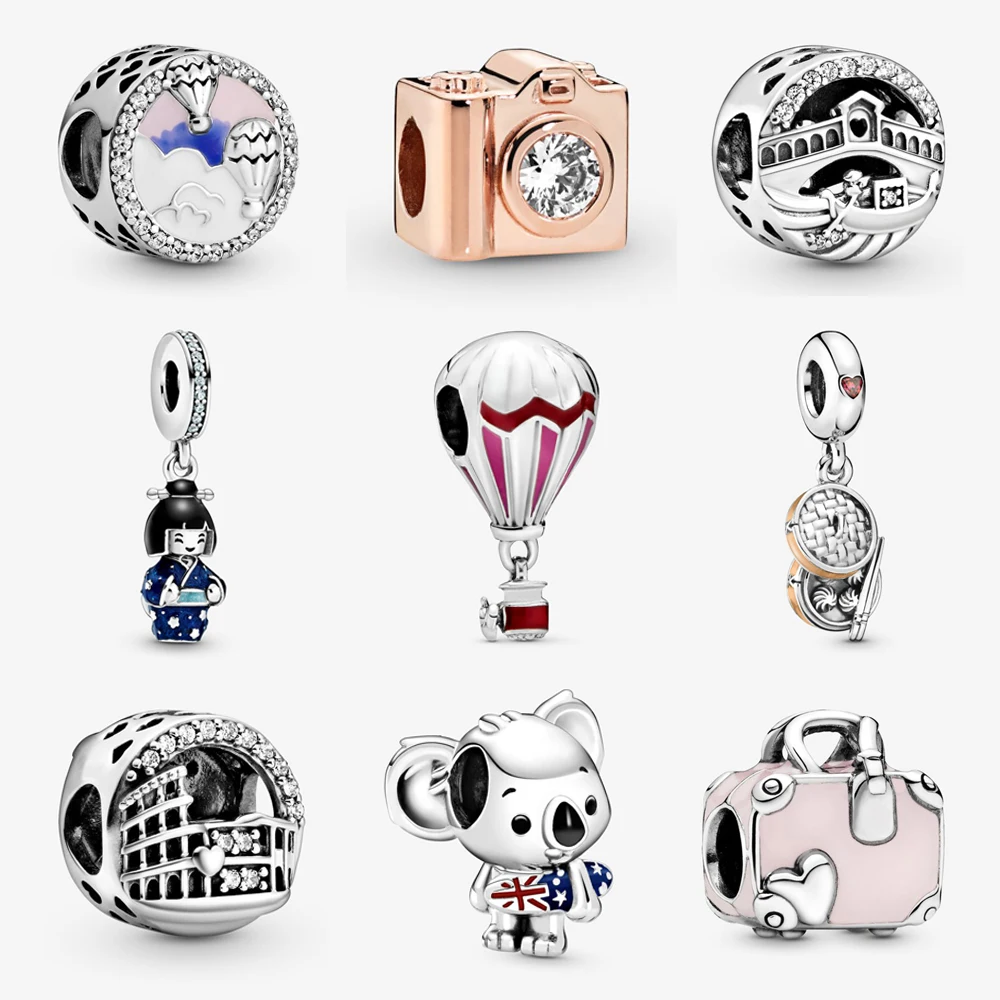 Шармы бусины из серебра 925 пробы с оригинальной камерой подвески розового золота