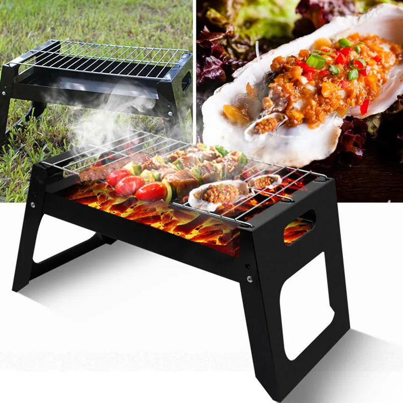 

Portable Foldable Barbecue Grill Korean Charcoal BBQ With 2-5 People Stainless Steel Outdoor Field Grilled Camping bbq Tools