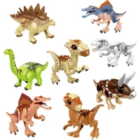 8pcsset jurassic dinosaur blocks tyrannosaurus rex stegosaurus building kits toys
