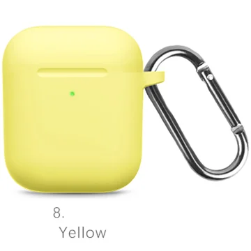 08 Yellow Жидкие силиконовые наушники корпус для AirPods анти-грязь APPLE airpods чехол розовый черный темно-синий желтый красный - Цвет: 08 Yellow
