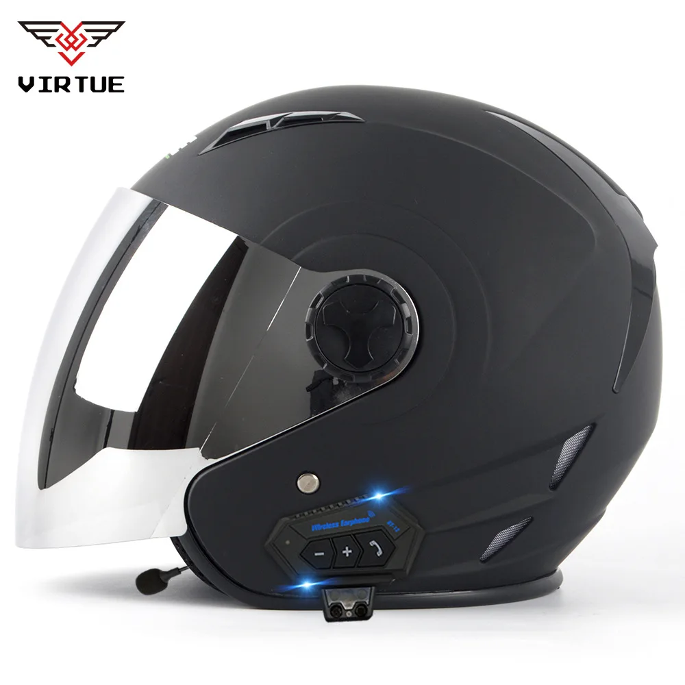 Enlarge Motorcycle Bluetooth Helmet Motorhelm Headset Biker Moto Oortelefoon Draadloze Speaker Motorbike Crash Helm Casco Met Bluetooth