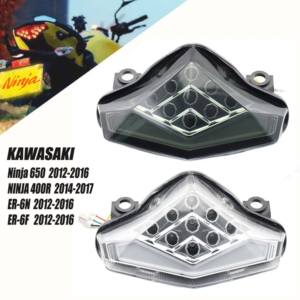 

For 2012 2013 2014 2015 2016 KAWASAKI ER6 ER-6N ER6F ER6N Ninja 650R 400 Rear Tail Light Brake Turn Signals Integrated LED Light