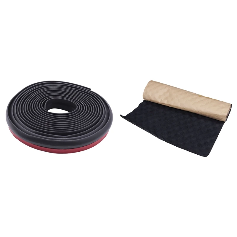 

1 Pcs 4 Meter Z Type Adhesive Car Rubber Seal Sound Insulation Car Door(4M) & 1 Pcs 100X50cm Car Sound Deadener Mat