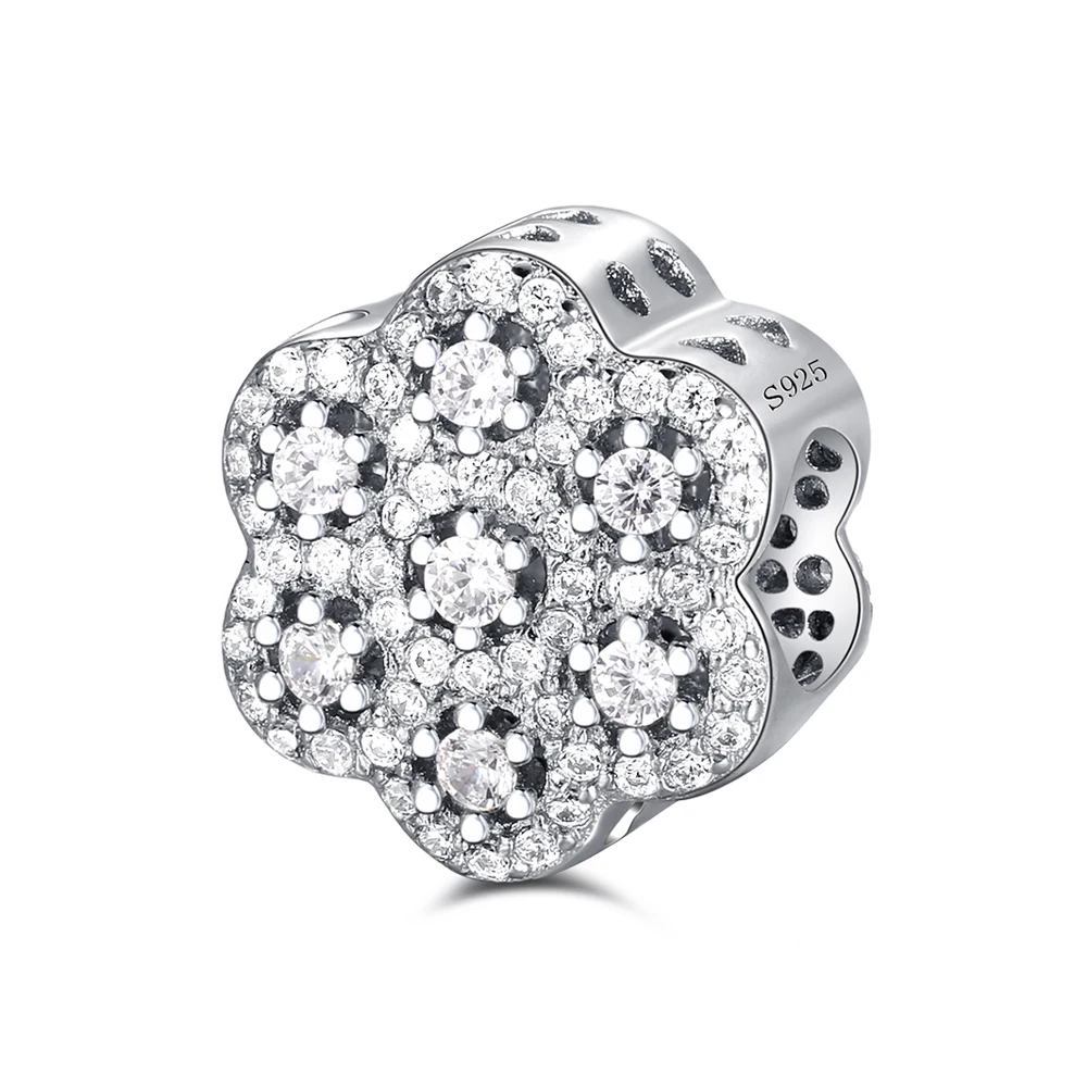 

Silver Color Beads Charms Diy Blue Green White Flower Crystal Bead For Women Diy Pandora Charm Bracelet Necklace
