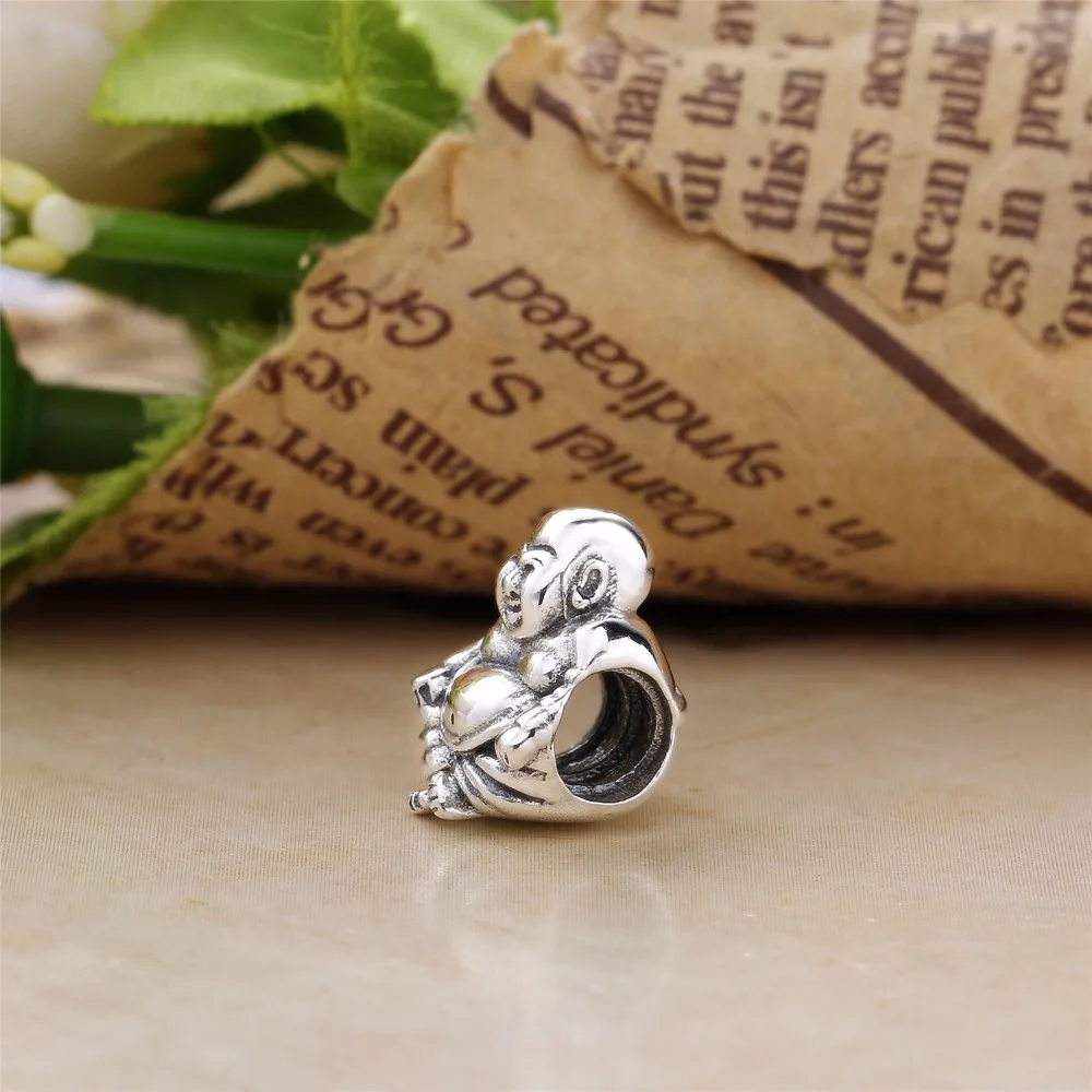 Moonmory 925 пробы серебряные бусины Будды могут принести удачу Вера подходят для