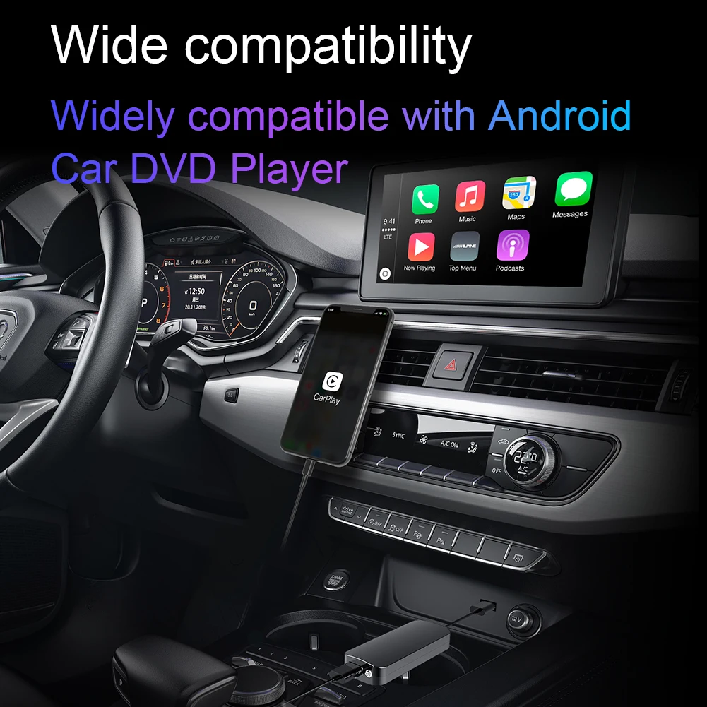 Автомобильный USB-ключ для Apple CarPlay /Android с микрофоном и входом Android автомобильная