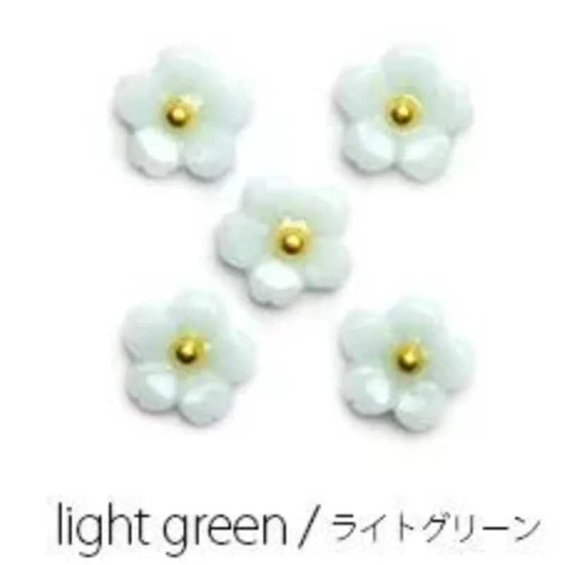 10pcs light green 10 шт./пакет 3D нейл-арта декоративная наклейка для ногтей Kawaii Flower, «сделай сам» для ногтей, инструменты для укладки волос для маникюра - Цвет: 10pcs light green