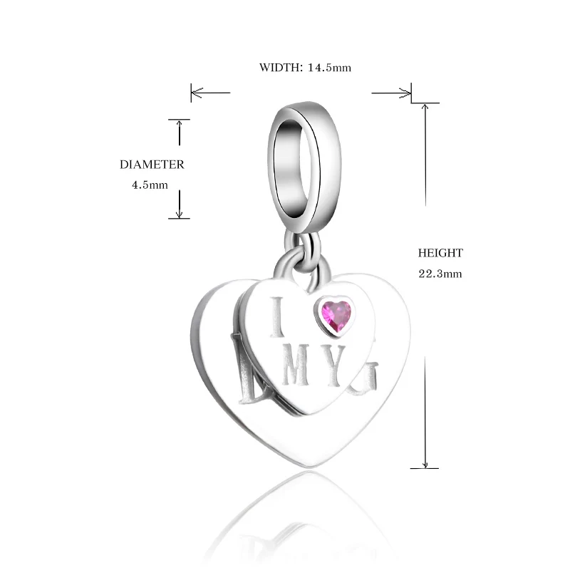High Quality Charm I love my dog Heart Bead Silver 925 Beads Fit Authentic Europe Bracelets DIY Pendant Jewelry For Women Gift | Украшения