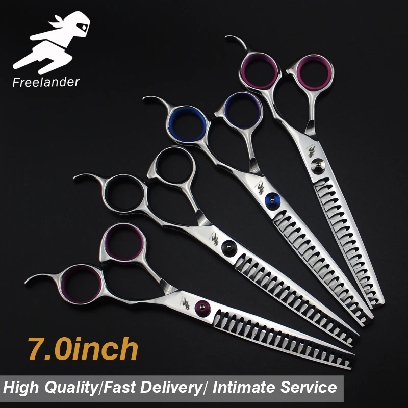 

7.0 inch pet grooming kit hairdressing dog scissors set pink set high class pet scissors hair care & styling