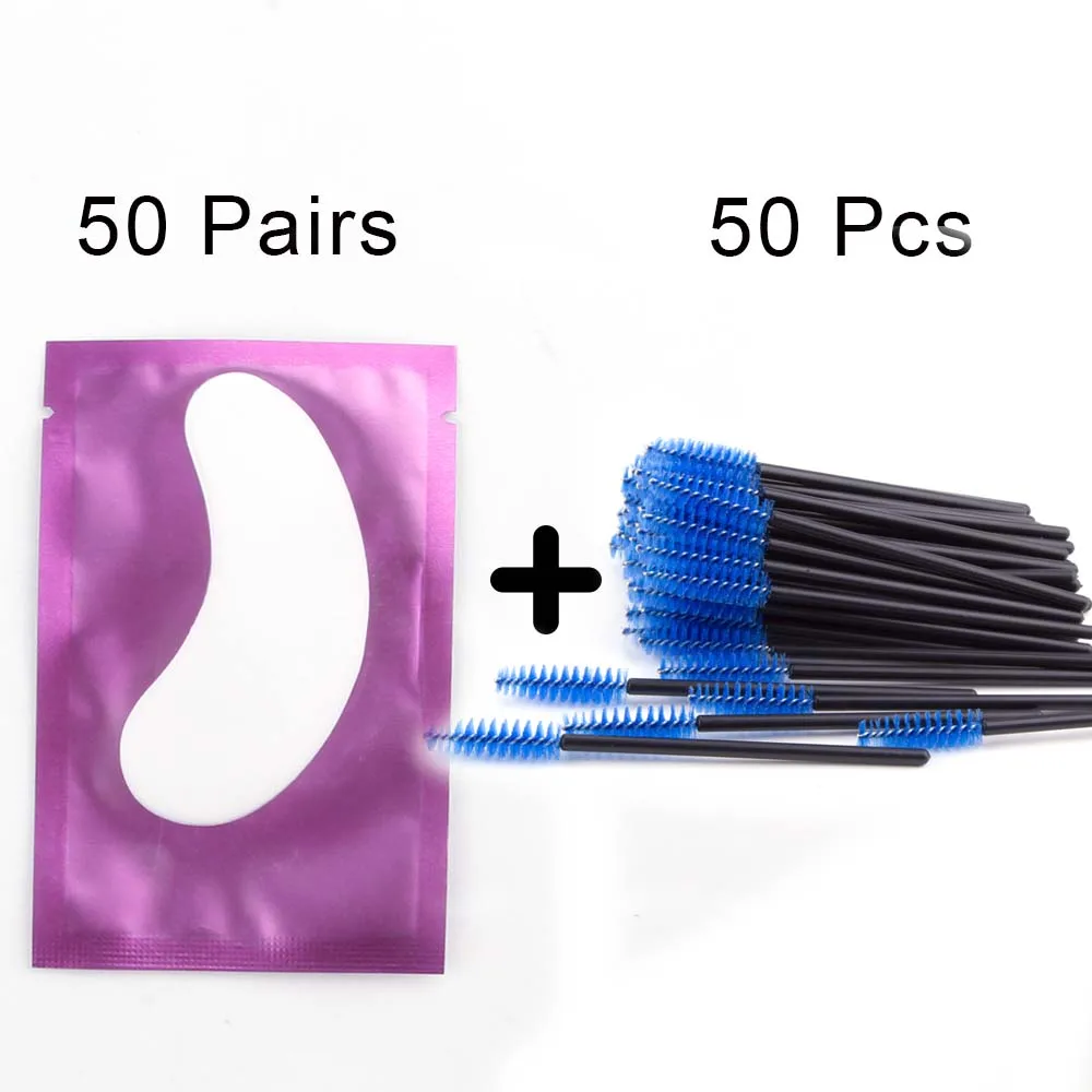 purple set1 100 шт накладки для наращивания ресниц бумажные накладки наклейки "ресницы" обертывание с 50 шт одноразовая щетка для ресниц наращивание ресниц инструменты - Цвет: purple set1