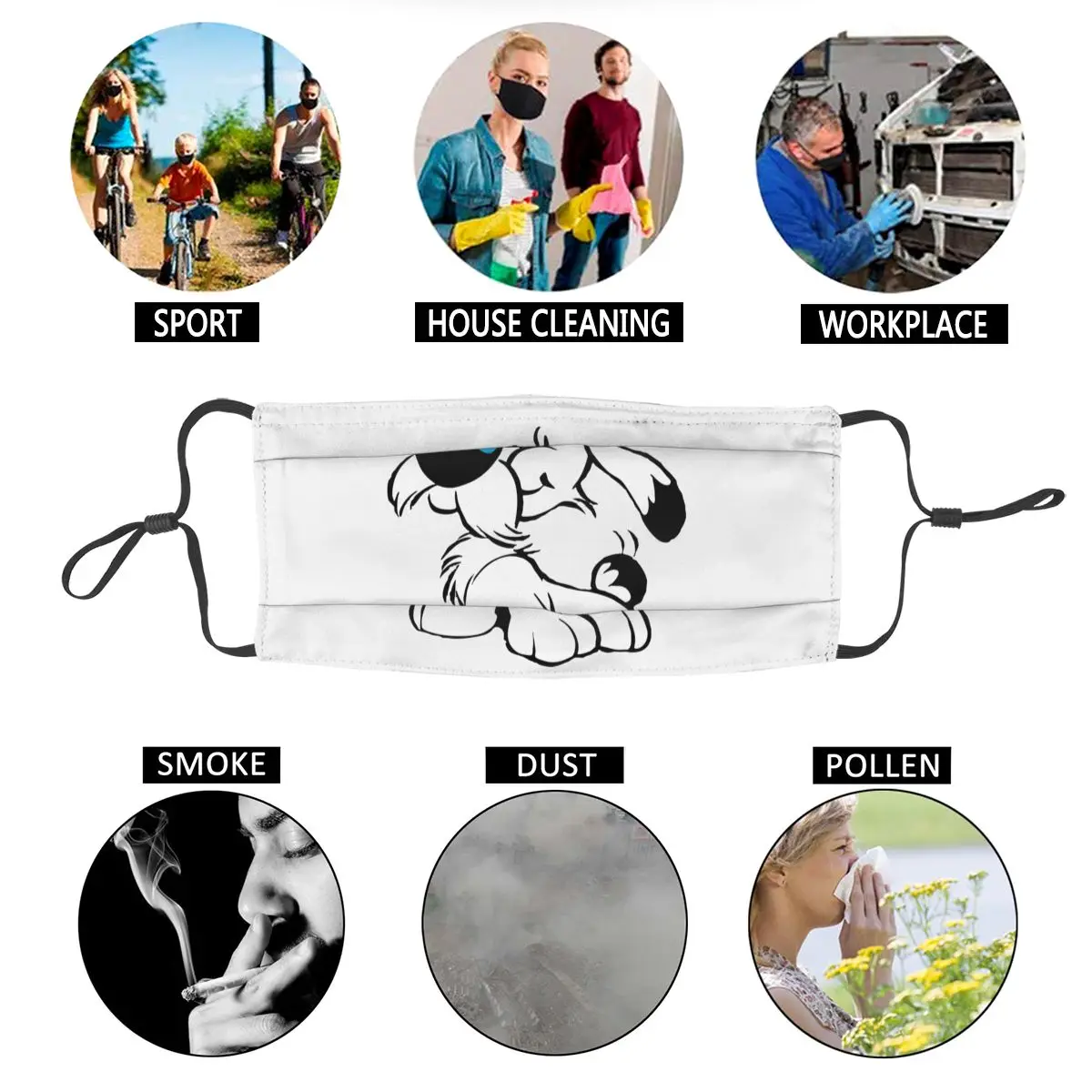 

Asterix And Obelix Men Reusable Mouth Face Mask French Cartoon Anti Haze Anti Dust Protection Cover Respirator Mouth Muffle