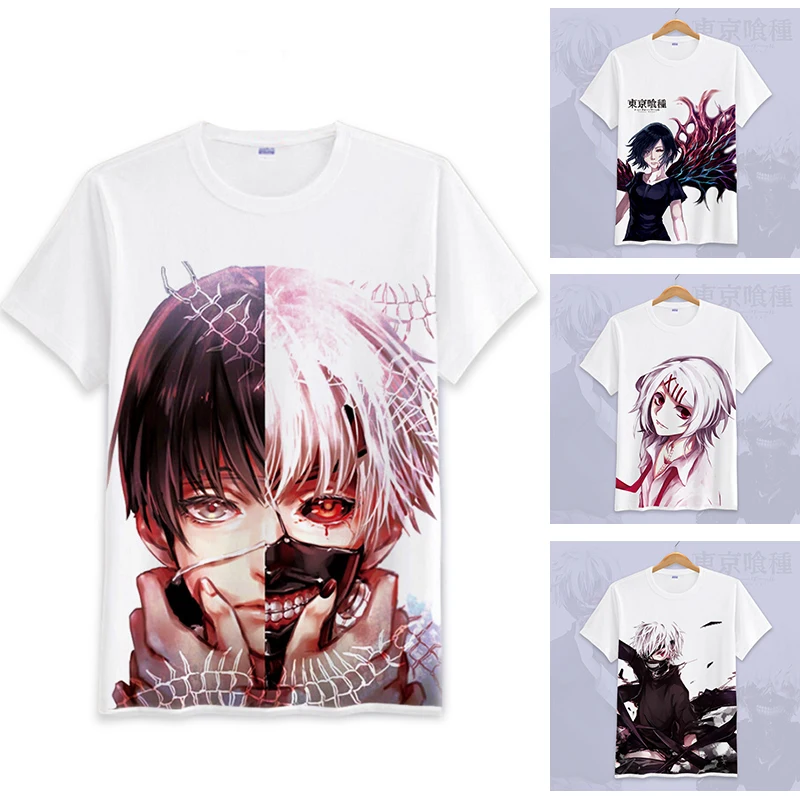 Футболка с аниме Токийский Гуль для женщин и мужчин Уличная Повседневная