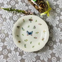 retro creative ceramic plate modern butterfly dragonfly bee western food dinner plate afternoon tea dessert cake plate tableware