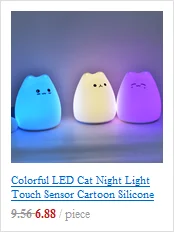 Кролик Ночной светильник сенсорный датчик RGB светодиодный Настольный светильник USB батарея питание мультфильм силиконовая лампа в форме кролика для детей Детский подарок