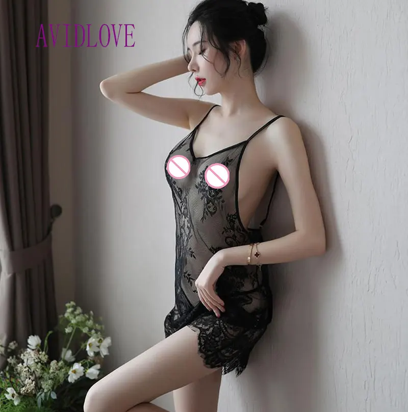 

Sheer Sexy Lingerie Sexy Women Lingerie Lace Night Dress Deep V Sleepwear Nightgown Sexy Women Lingerie Lace Nightdress