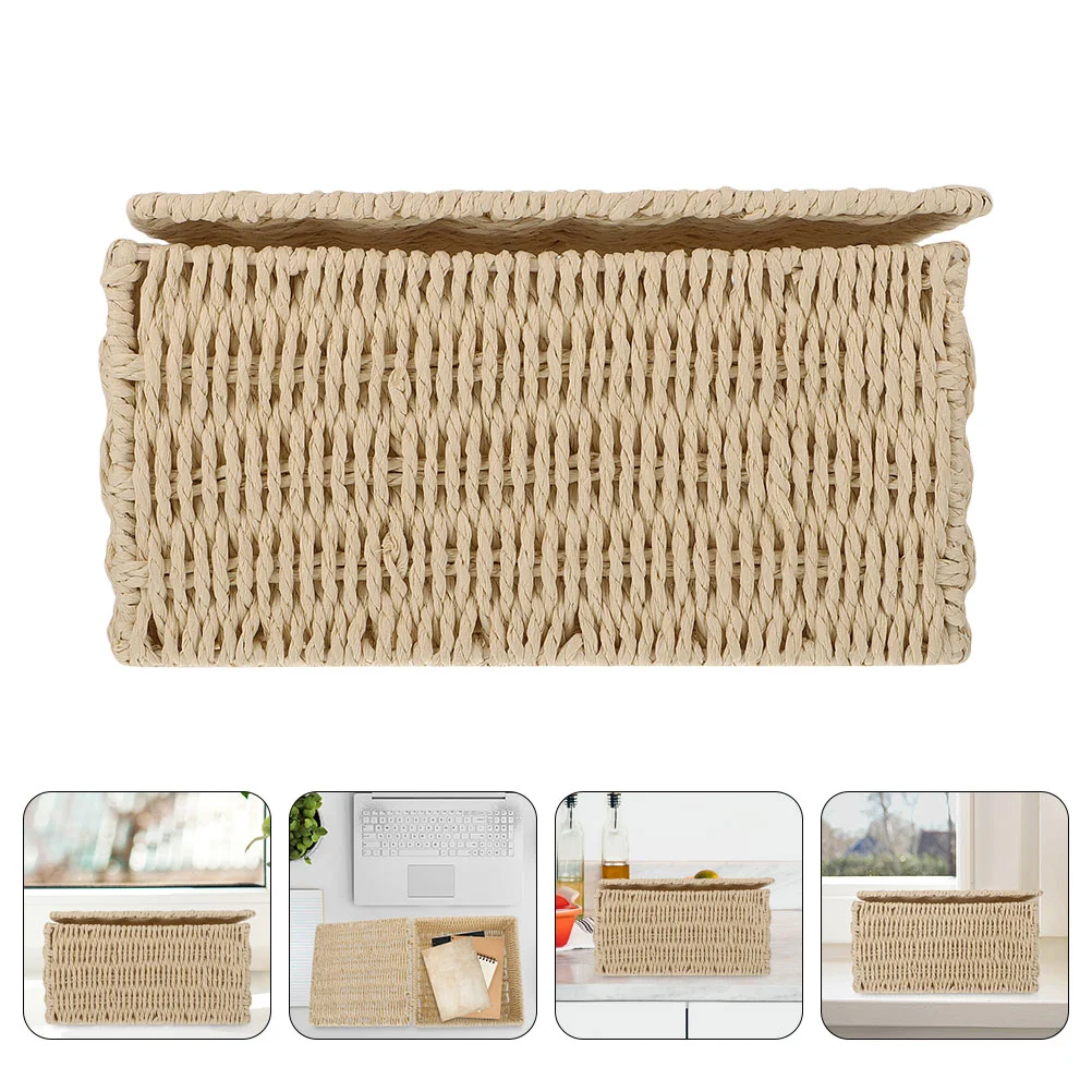 

1Pc Practical Weaving Basket Sundries Storage Basket Versatile Basket (Beige)