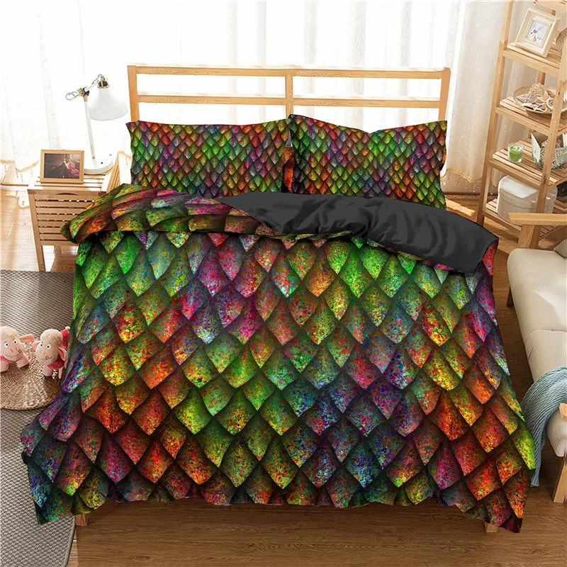 

New 3D Printed Geometric Bedding Set Soft Family Microfiber Duvet Cover Pillowcase Bedclothes For Home Decor