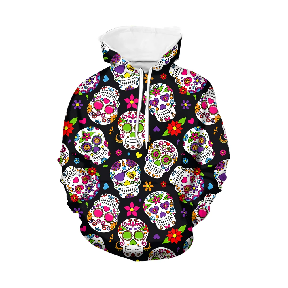

Noisydesigns Mens Autumn Winter Skulls 3D Print High Street Sweatshirts Hoodies Fashion Plus Size 6XL Pocket Pullover