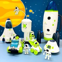 new puzzle stem acousto optic space toys space model shuttle space station rocket aviation series toy for boys