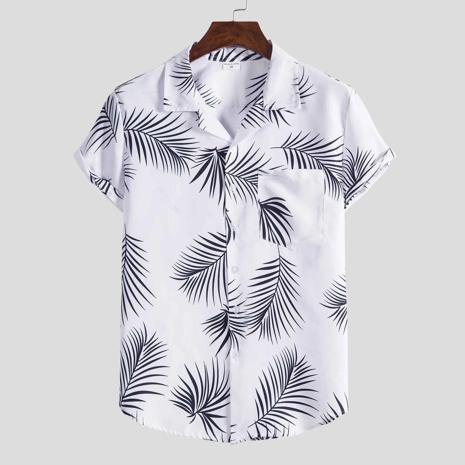 

Streetwear Short Sleeve Shirt for men Fashion Ethnic Button Down Shirt Men Casual Hawaiian Printing Blouse Tops Chemise Homme
