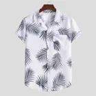 Рубашка мужская с коротким рукавом, модная Этническая блузка на пуговицах, повседневная с гавайским принтом, уличная одежда