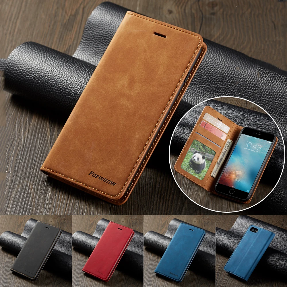 Forwenw Флип кожаный чехол сотового телефона с подставкой для iPhone SE 2020 8 7 6 6S Plus 5 5S Coque