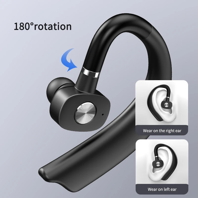 

Bluetooth 5.0 Business Single Earphone Automatic Pairing Wireless Earpiece Handsfree Stereo Bass With Mic For Apple and Android