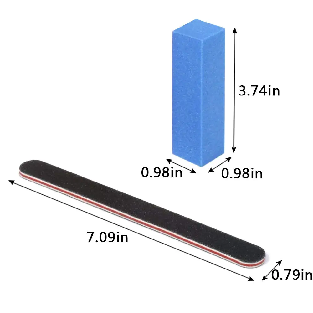 12 шт./компл. Пилочки для ногтей и Полировщики черный 100/180 Грит Шлифовальная Пилка