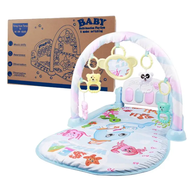 

1Set Baby Gyms Play Mat Pedal Piano Light Musical Toy Activity Kick Fitness Cushion for Newborn