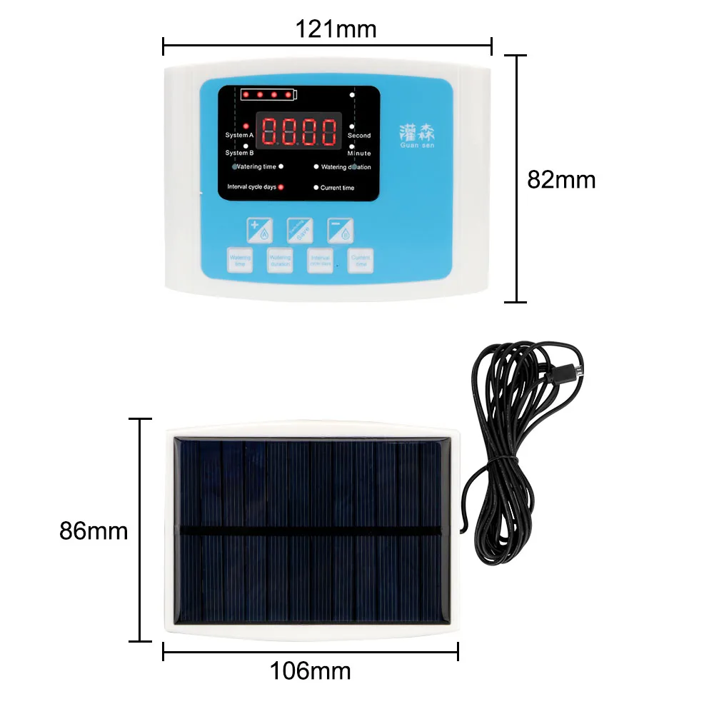 

Solar Energy Double Pump Garden Self-Watering Kit Drip Irrigation System Automatic Watering Device USB Charging Water Timer