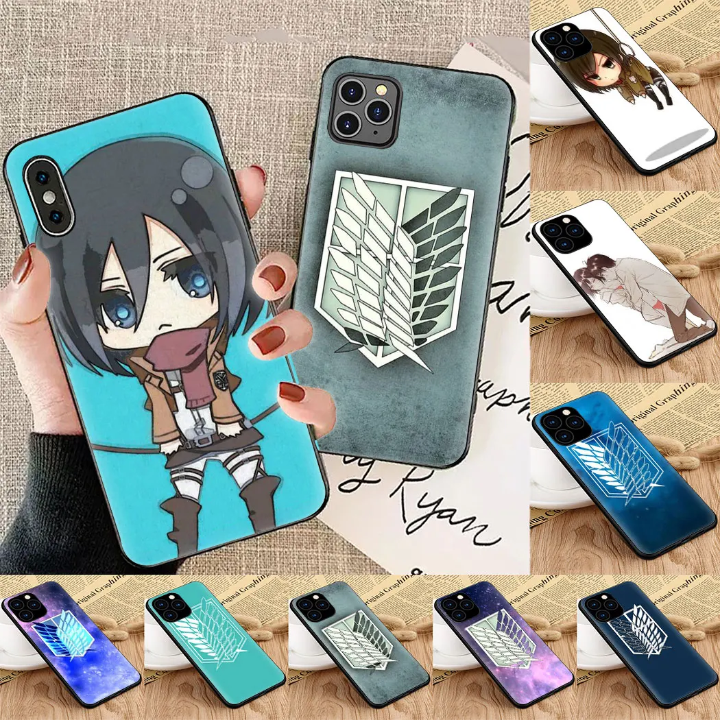 Аниме японская атака на Титанов Мягкий силиконовый чехол для телефона iPhone 5 6 7 8 11