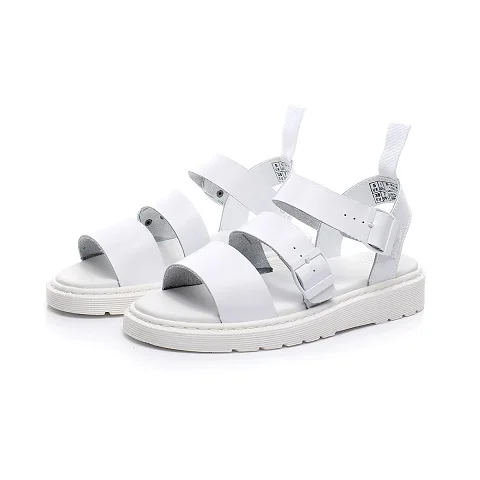 sandals White Женская обувь; летние сандалии; коллекция года; женские сандалии-гладиаторы из натуральной кожи; женские плоские женские сандали для девушек - Цвет: sandals White