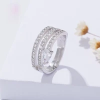 2021korea new personality design cz shiny aaa cubic zirconia girl ring exquisite adjustable suitable for lady party ring jewelry
