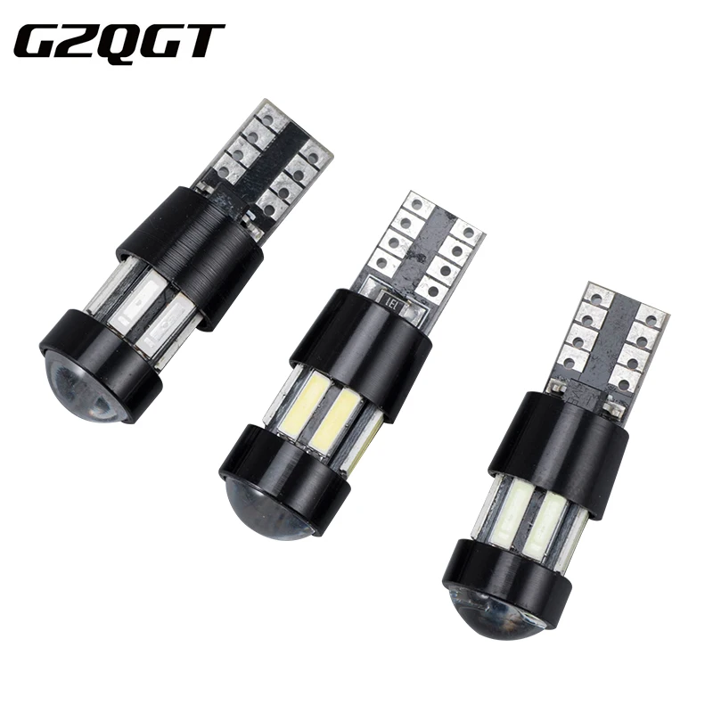2 шт. T10 LED canbus W5W 194 168 led внутренние Ксеноновые белые CANBUS NO OBC ERROR t10 10SMD 7020 с