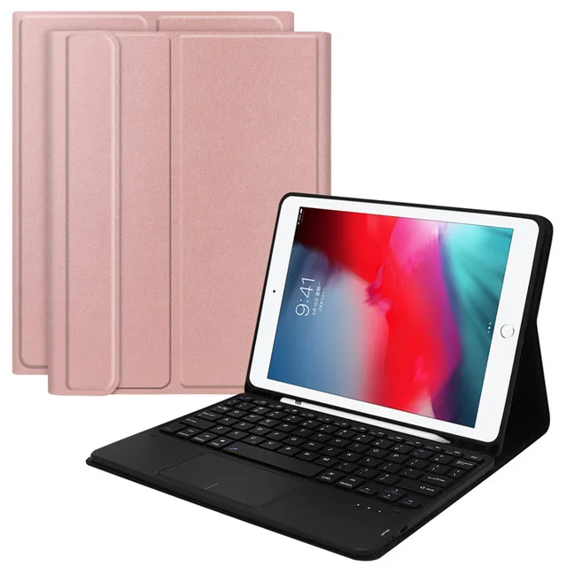 1030E-rosegold Чехол с сенсорной панелью и клавиатурой для iPad 6th 9,7, чехол с карандашом для iPad 5th Air 2 Pro 9,7 чехол с сенсорной панелью - Цвет: 1030E-rosegold