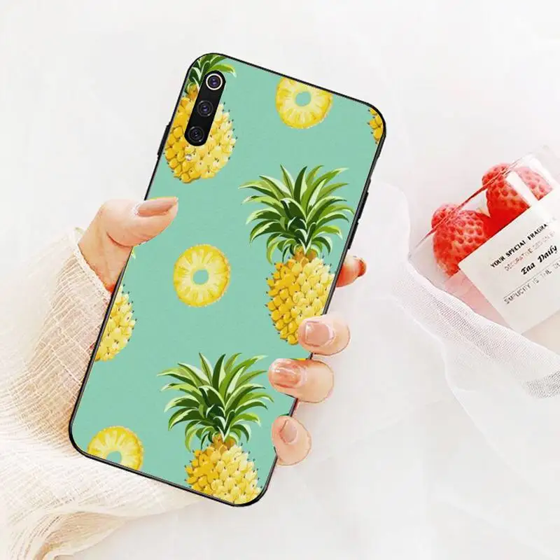 

Cartoon Pineapple Phone Case For Redmi 9A 8A 7 6 6A Note 9 8 8T Pro Max Redmi 9 K20 K30 Pro Black Soft TPU Case