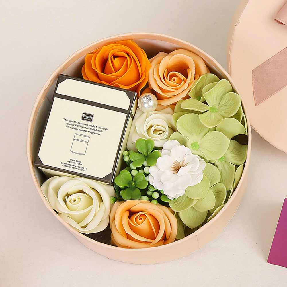 

Scented Candles Fragrance Roses Soap Flowers DIY Soap Flower Candle Gift Rose Box Bouquet for Girlfriend Valentines Day