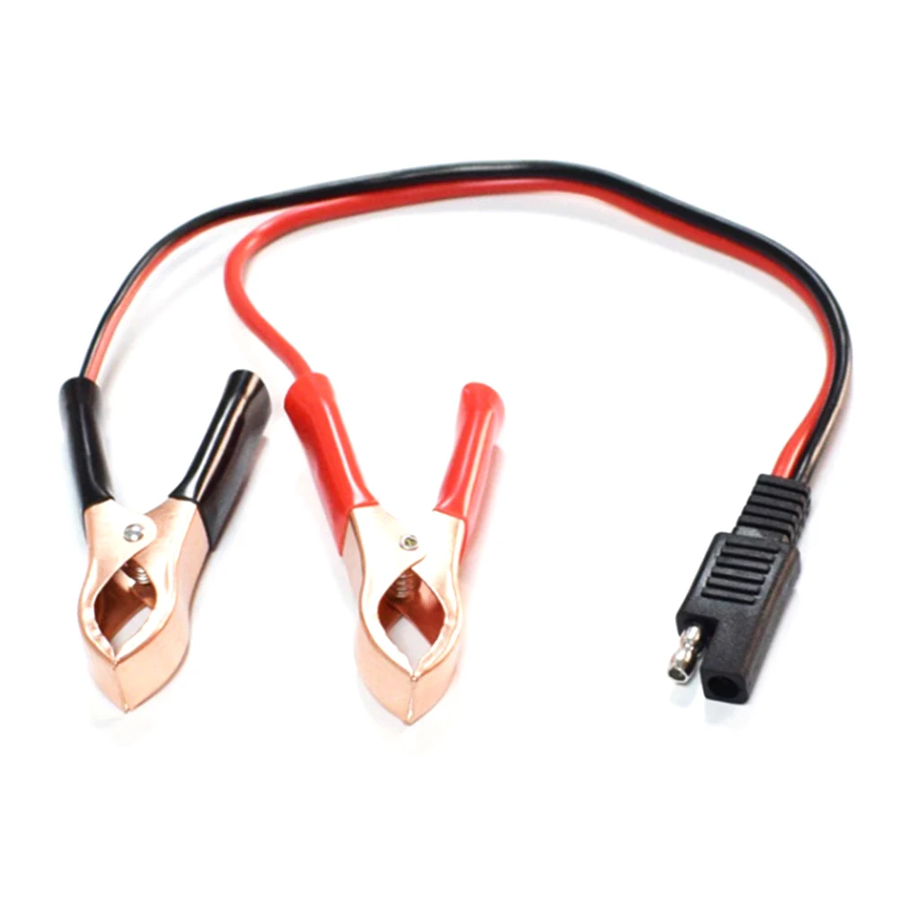 

14AWG 36 см 2-контактный быстроразъемный разъем SAE для аккумулятора, зажимы типа «крокодил», жгут кабелей