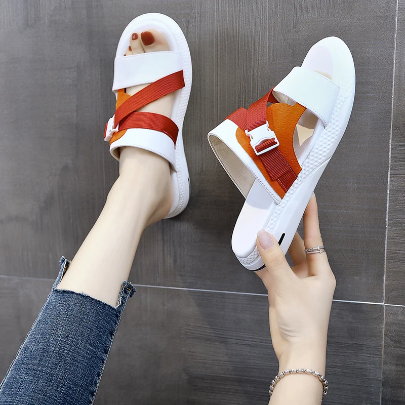

Platform Wild Flat Sandals Open Toe Comfortable Slides Woman Beach Shoes Dropshipping Women Summer Casual Outdoor Slippers