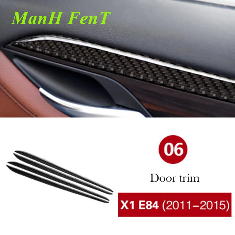 

For BMW X1 E84 Inner Door Trim Panel Real Carbon Fiber Interior Accessories Car Decoration 3D Sticker 2011-2015