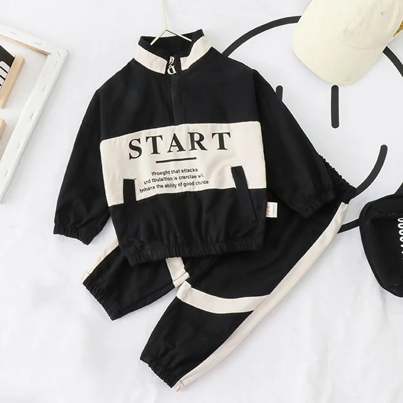 

Kids Sports Clothing Sets 2020 Autumn Boy Active Outfits Children Zipper Letter Print Top Pants Clothes Suits 1 5Years