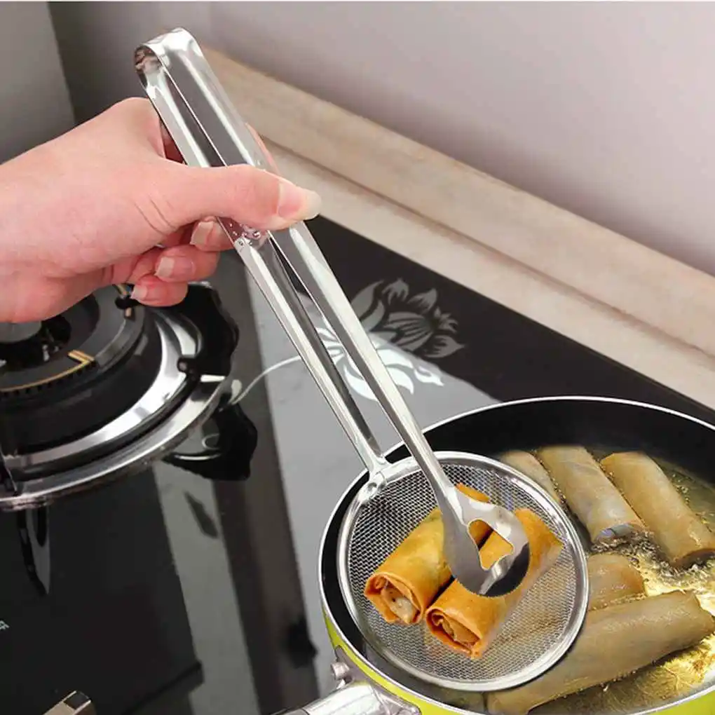 

Stainless Steel Clips Strainer Food Clip Colander Mesh Strainer Kitchen Spoon Colander Filter Spoon Fried Food Oil Scoop Drain